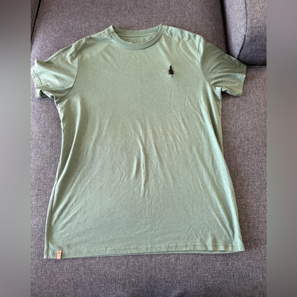Green T-Shirt with Tree embroidered